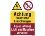 Hornbach Warnschild "Achtung Elektrische Einrichtungen" 148x210 mm, Kunststoff