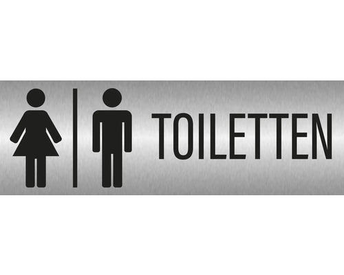 Türschild "Damen / Herren-Toilette" 240x80 mm, Edelstahl