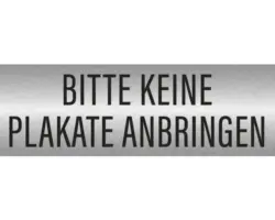 Hinweisschild "Bitte keine Plakate anbringen" 240x80 mm, Edelstahl