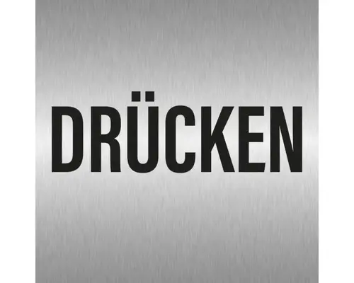 Hinweisschild "Drücken" 60x60 mm, Edelstahl