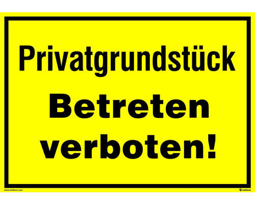 Warnschild "Privatgrundstück, Betreten verboten" 297x210 mm, Kunststoff