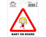 Hornbach Hinweisschild Baby on Board (Mädchen) 180x150 mm, zum Kleben