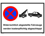 Hornbach Warnschild "Widerrechtlich abgestellte Fahrzeuge werden kostenpflichtig abgeschleppt" 297x210 mm, Kunststoff