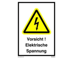 Warnschild "Vorsicht! Elektrische Spannung" 210x148 mm, Kunststoff