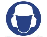 Hornbach Hinweisschild "Schutzhelm und Gehörschutz tragen" 150x150 mm, Kunststoff