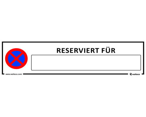 Hinweisschild "Reserviert für" 100x400 mm, Kunststoff