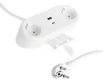 Hornbach Steckdosenleiste Q-Link RONDO 2-fach 1,5 m, mit USB A und USB C, weiß