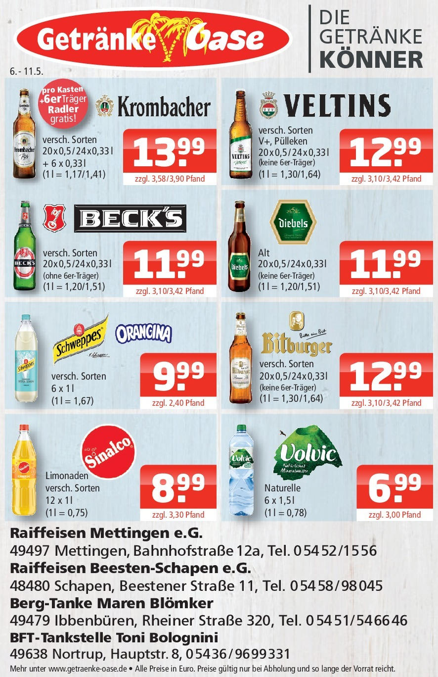 OFFERS - Getränke Oase: Wochenangebote! (ab 05.05.2024) zum Blättern | Seite: 1