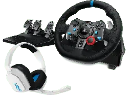 LOGITECH G Bundle, G29 Rennlenkrad + Pedale (PS5/PS4/PC) Astro A10 Kopfhörer Kabelgebundenes Headset; Rennlenkrad + Kabelgebundenes Headset