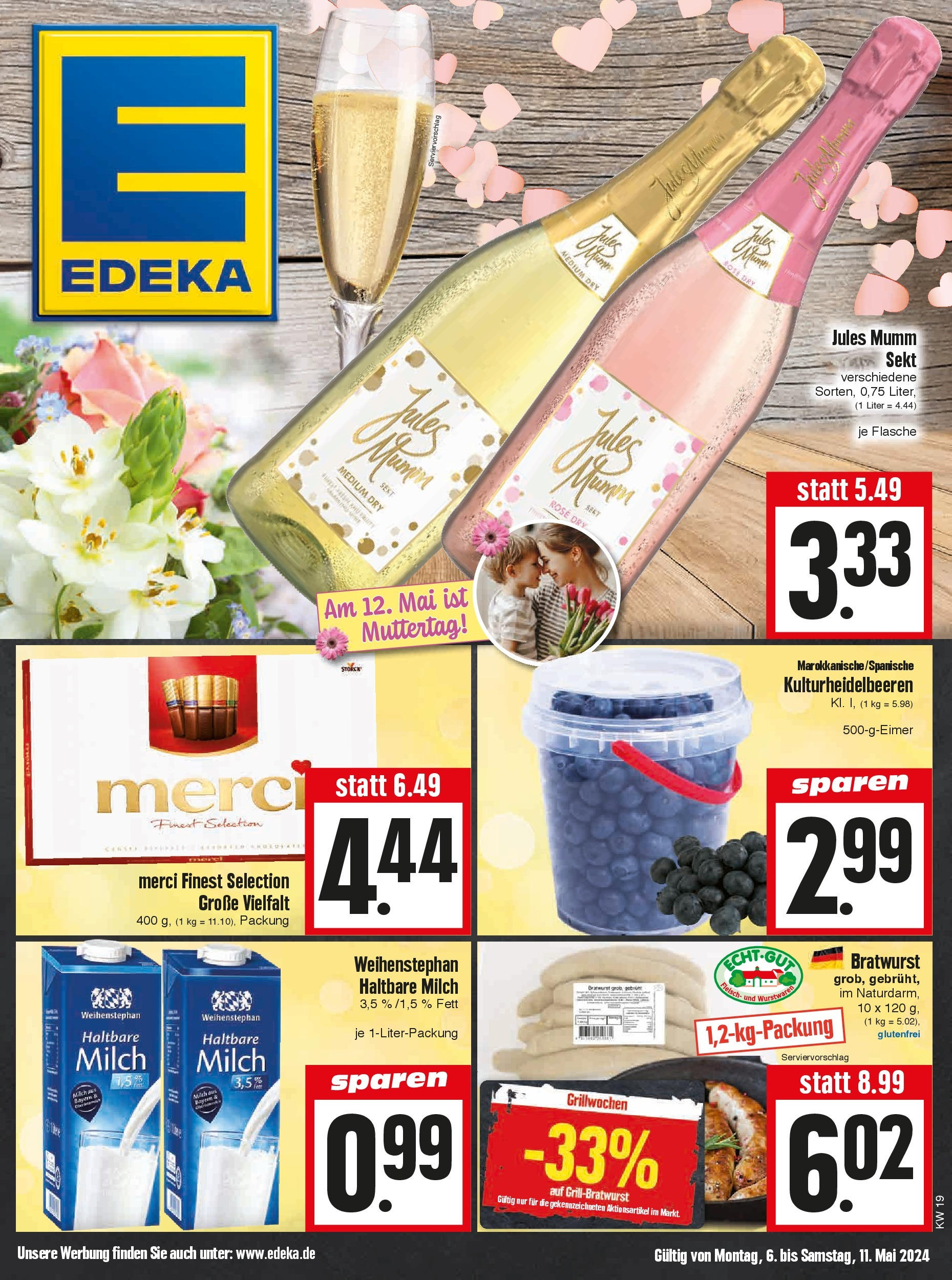 OFFERS - Edeka Hahner: Wochenangebote (ab 05.05.2024) zum Blättern | Seite: 3 | Produkte: Milch, Haltbare milch