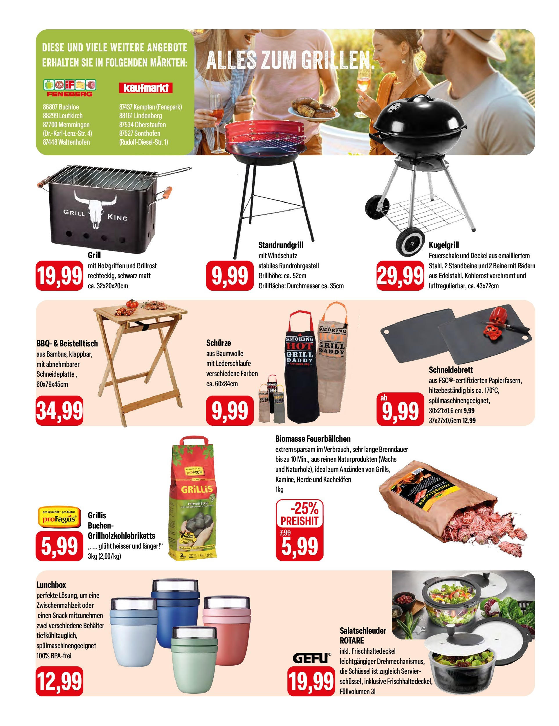 Feneberg Angebote (ab 10.05.2024) zum Blättern | Seite: 12 | Produkte: Grill, Beistelltisch, Smoking