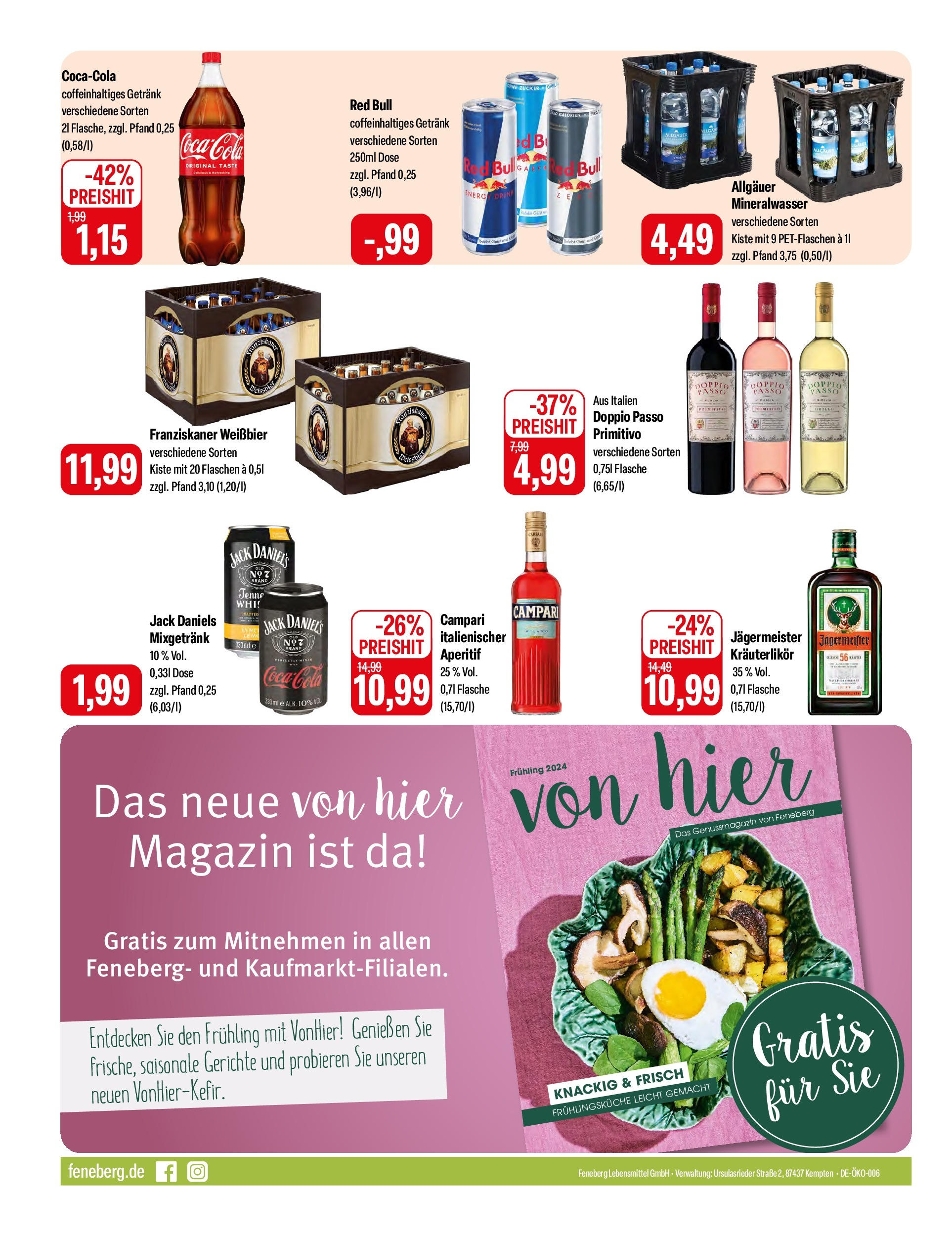 Feneberg Angebote (ab 10.05.2024) zum Blättern | Seite: 16 | Produkte: Red bull, Weißbier, Mineralwasser