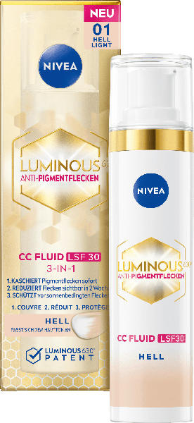 NIVEA CC Creme Luminous 630 Getöntes Fluid Hell LSF 30