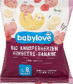 dm-drogerie markt babylove Babysnack Knusperherzen Himbeere Banane, ab dem 8. Monat - bis 31.05.2024