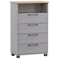 Midischrank Jelda platin grau Eiche Landhaus Nachbildung B/H/T: ca. 62,4x102x34,1 cm