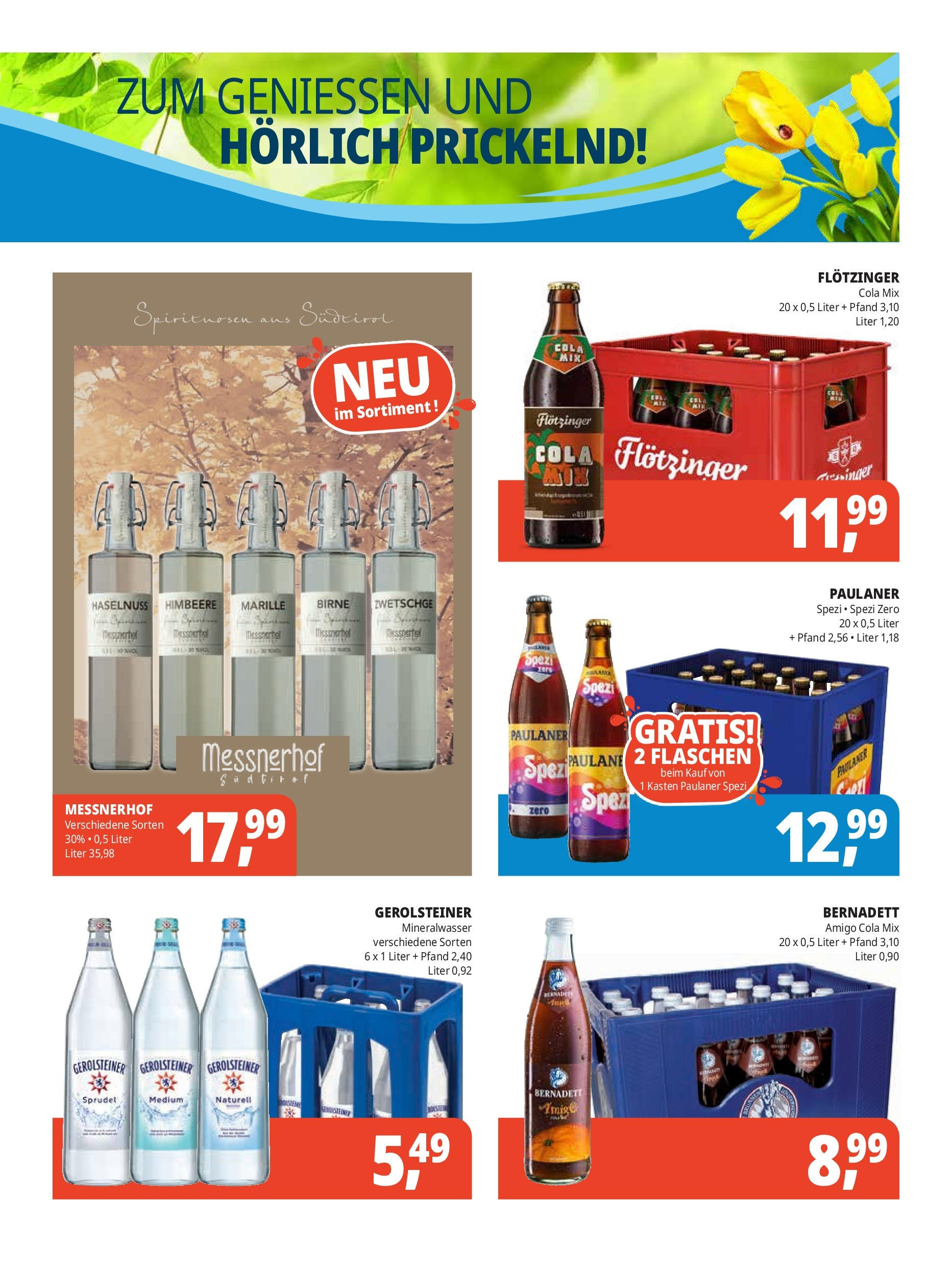 OFFERS - Getränke Hörl: Unsere Pfingst-Angebote! (ab 09.05.2024) zum Blättern | Seite: 7 | Produkte: Mineralwasser, Birne, Himbeere