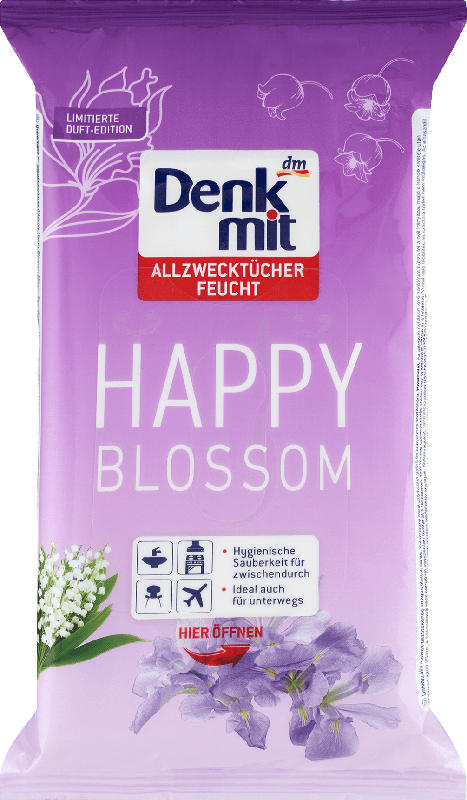 Denkmit feuchte Allzwecktücher Happy Blossom