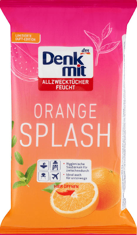 Denkmit feuchte Allzwecktücher Orange Splash