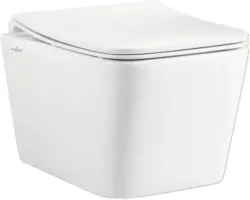 Wand-WC Set Jungborn Three Tiefspüler offener Spülrand weiß mit WC-Sitz