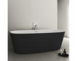 Hornbach Freistehende Badewanne Ovale Badewanne Körperformbadewanne Ideal Standard Dea 90 x 190 x 61 cm schwarz weiß matt K8722V3