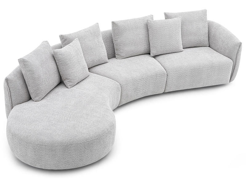 Ecksofa BELGRANO Stoff silber