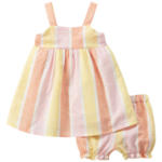 Ernsting's family Baby Kleid und Shorts aus Leinen-Mix - bis 18.05.2024