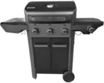 Hornbach Gasgrill Tenneker 3 Brenner+Seitenbrenner schwarz inkl. Ablage,Deckelthermometer,Warmhalterost,Grillbesteckhalter,Fettauffangschale Grillrost Gusseisen