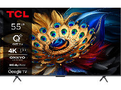 TCL 55C655 (55 Zoll 4K QLED TV mit Google und Game Master 3.0, 144Hz Motion Clarity Pro, Sprachassistent); LED QLED TV