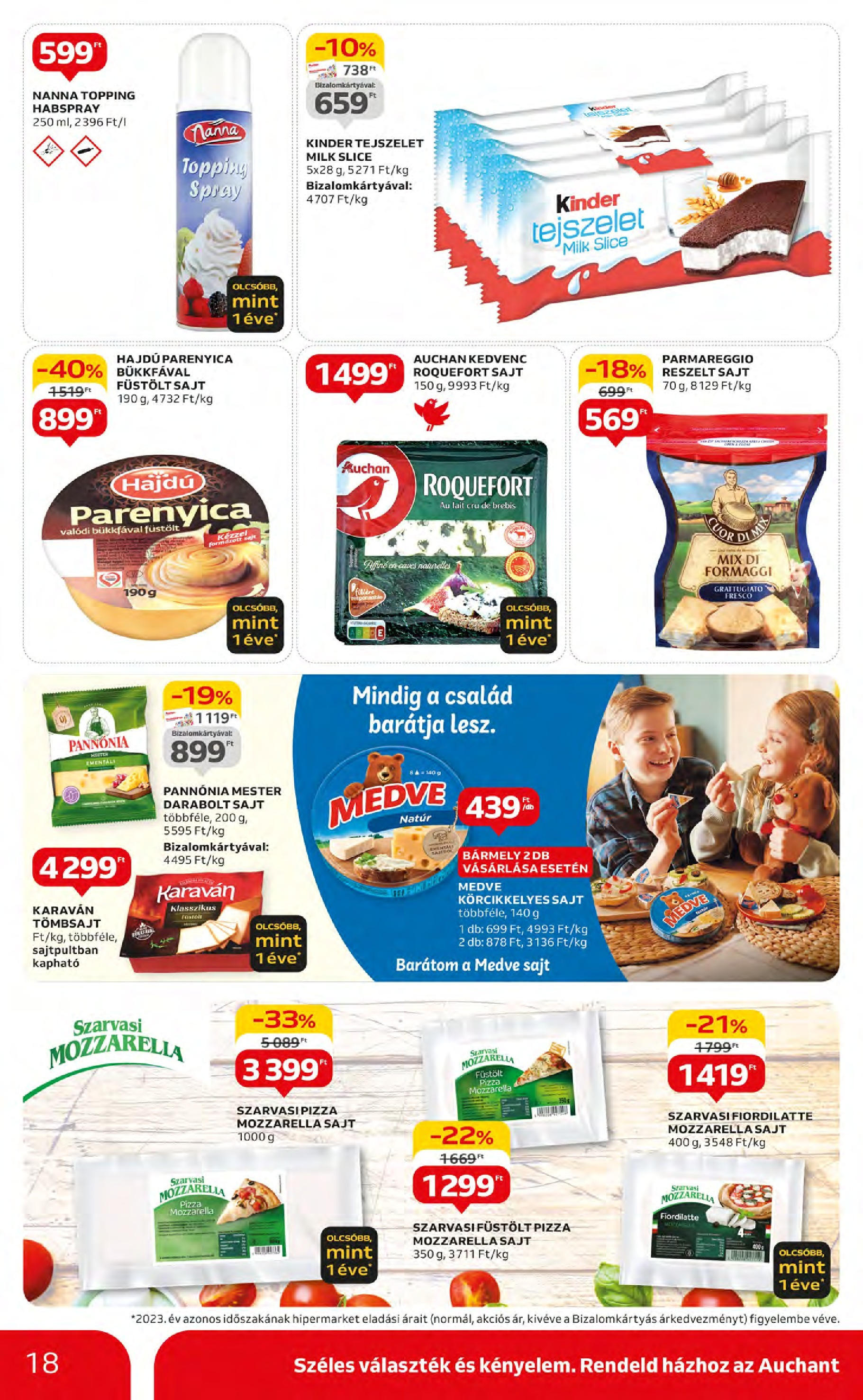 Auchan  Akciós újság - 2024.05.09. -tól/töl > akció, szórólap 🛍️ | Oldal: 18 | Termékek: Mozzarella, Tejszelet, Sajt, Pizza