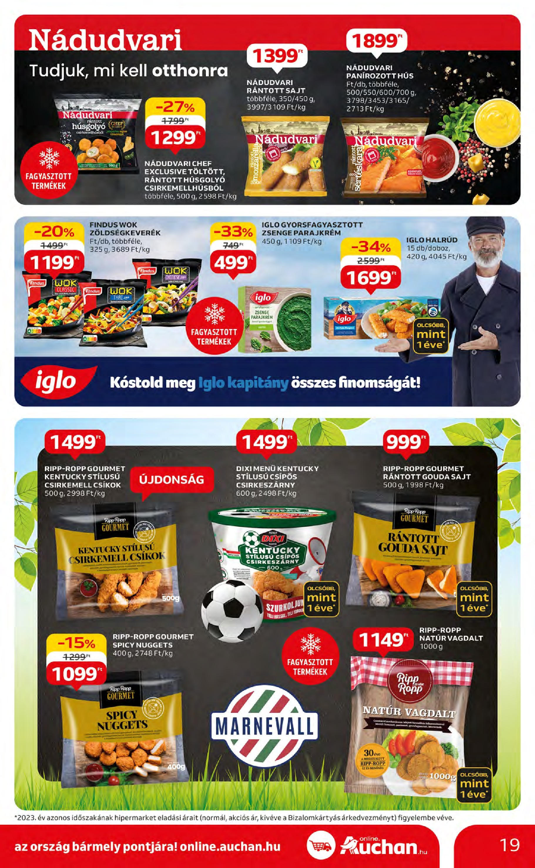 Auchan  Akciós újság - 2024.05.09. -tól/töl > akció, szórólap 🛍️ | Oldal: 19 | Termékek: Zöldségkeverék, Hús, Rántott sajt, Csirkemell