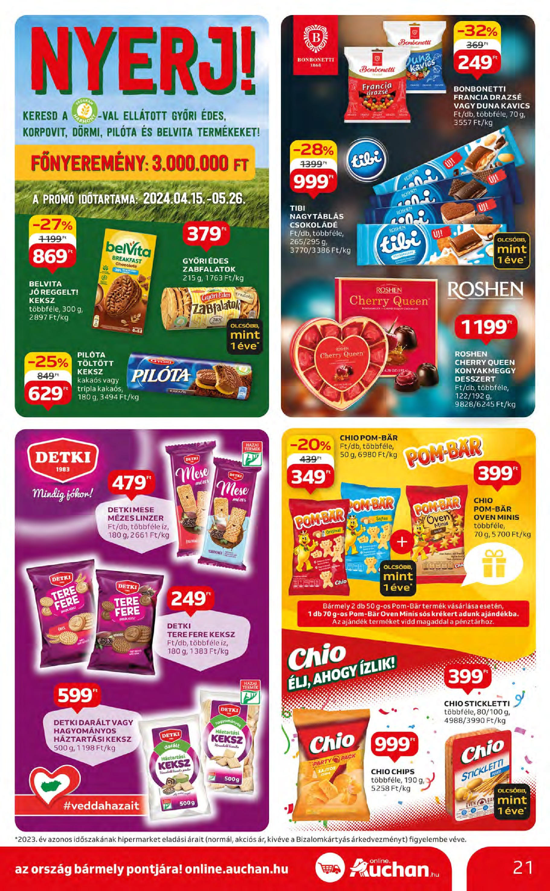 Auchan  Akciós újság - 2024.05.09. -tól/töl > akció, szórólap 🛍️ | Oldal: 21 | Termékek: Chips, Kavics, Csokoládé, Keksz