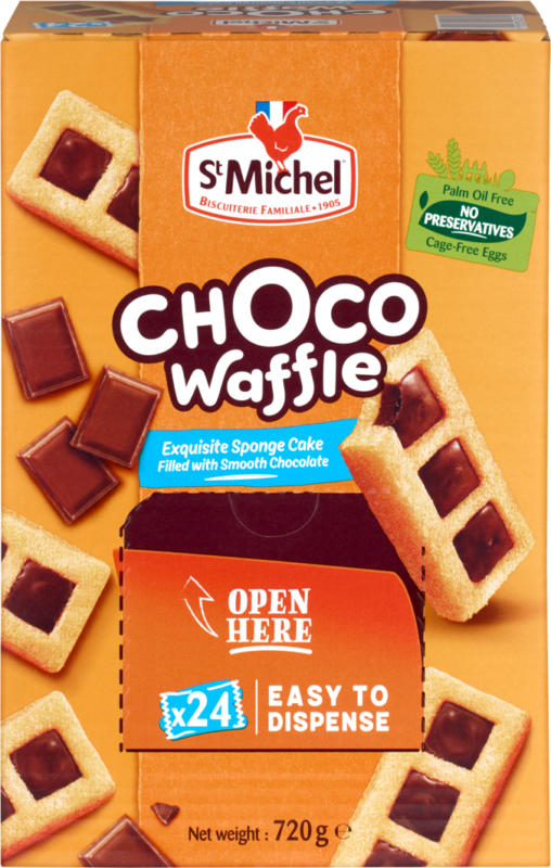 St Michel Choco Waffle, 24 x 30 g