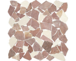 Natursteinmosaik Marmor Verona 30,5x30,5 cm rot beige