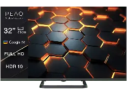 Peaq PTV 32GF-5024C 32 Zoll Full HD Smart Google TV; LCD TV mit 5 Jahre Geräteschutz