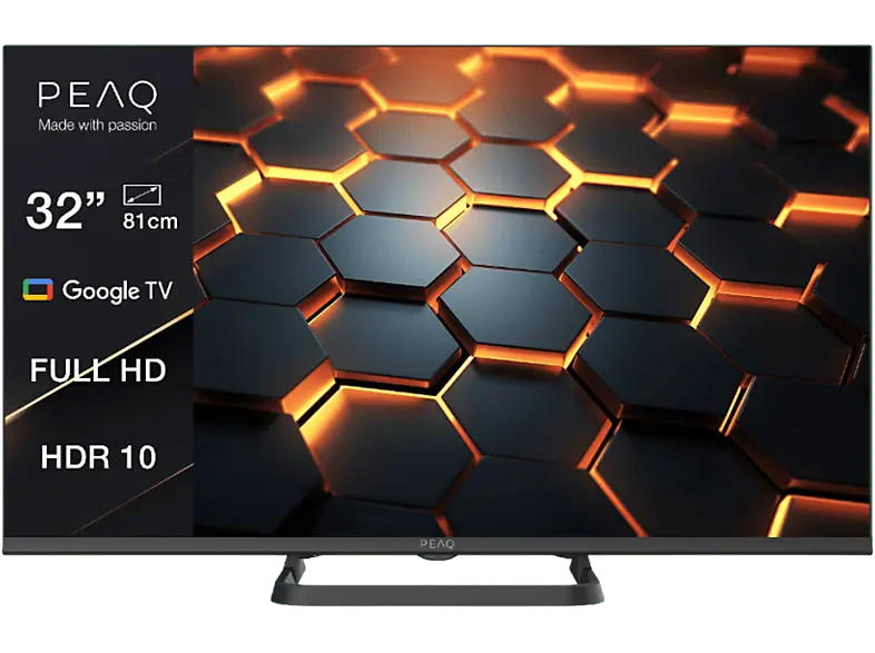 Peaq PTV 32GF-5024C 32 Zoll Full HD Smart Google TV; LCD TV mit 5 Jahre Geräteschutz