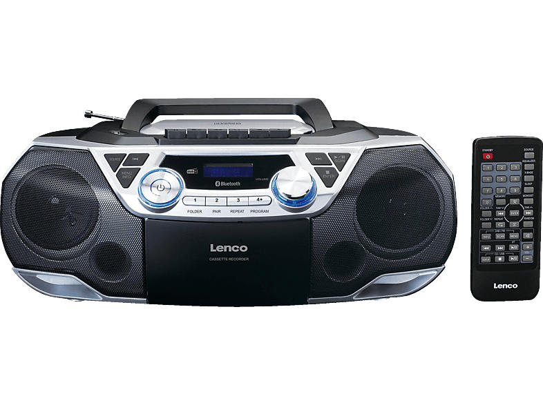 Lenco SCD-720 SI Radiorekorder mit CD, Kassette, Bluetooth und USB; DAB+ Radio