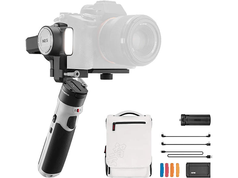 Zhiyun Gimbal Crane-M2 S Combo, 1000L Fülllicht, Bluetooth 5.0, USB-C PD, Weiß/Schwarz