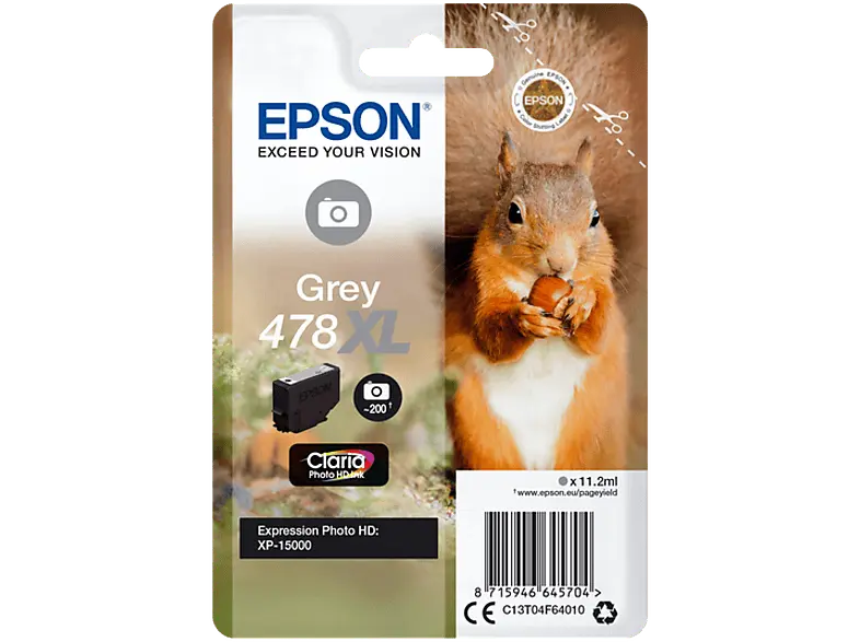 EPSON Eichhörnchen, 478XL, Grau, C13T04F64010; Tinte