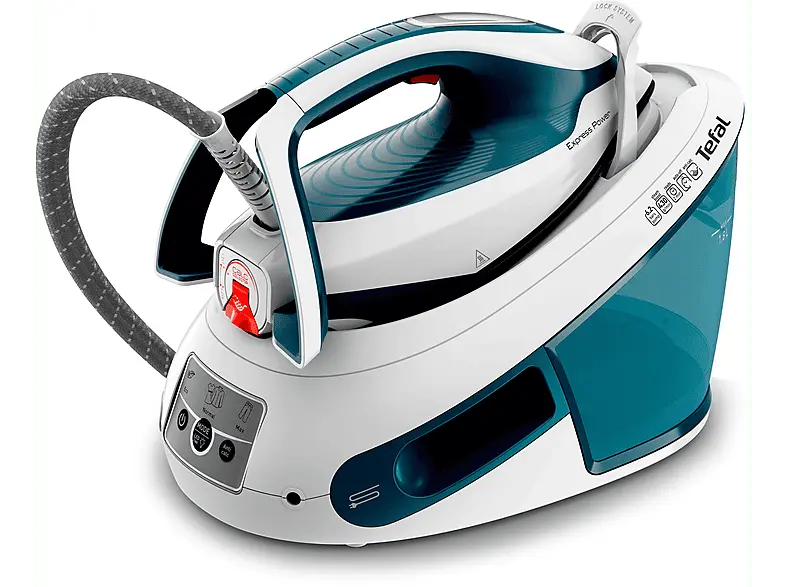 Tefal Express Power SV8111 Dampfbügelstation (6,2 bar, 1,8 l Wassertank, Weiß/Blau)