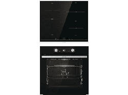 Gorenje black steam Pyro Set Essential, Backofen inkl. Kochfeld (Induktionskochfeld, A+, 77 l)