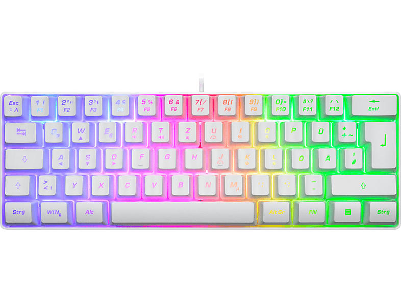 ISY IGK 3500 Gaming Tastatur, USB-A, Tenkeyless, QWERTZ, RGB, Weiß