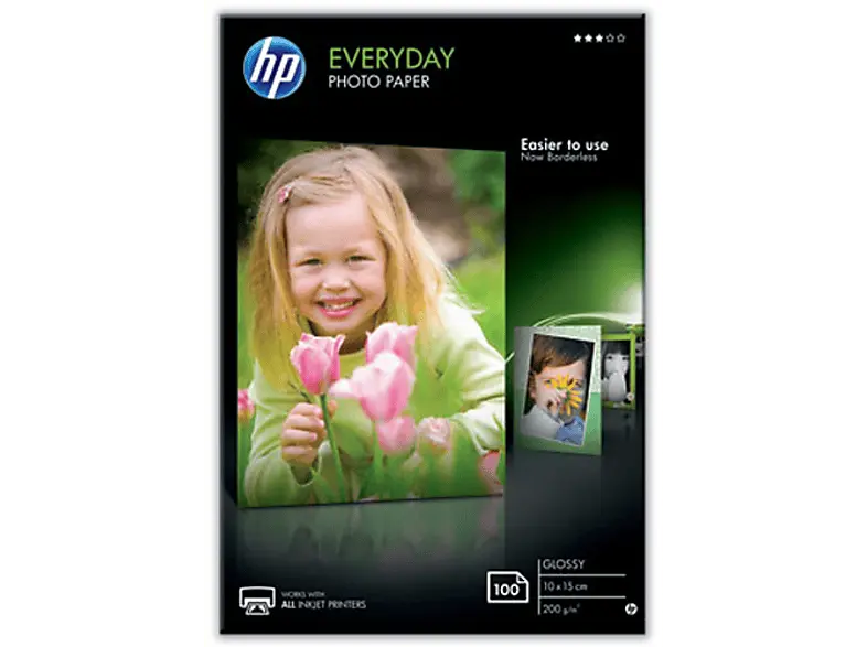 HP Fotopapier glänzend 100 Blatt/10x15 cm