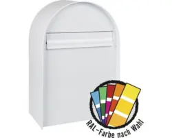 MEFA Briefkasten Stahl pulverbeschichtet BxHxT 380/555/210 mm Amber 401M in RAL Sonderfarbe nach Wunsch mit Klappe