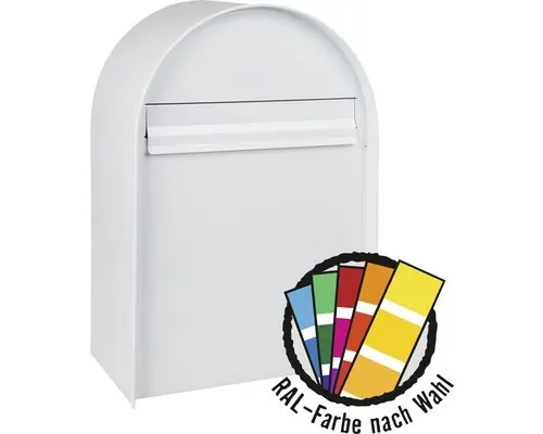 MEFA Briefkasten Stahl pulverbeschichtet BxHxT 380/555/210 mm Amber 401M in RAL Sonderfarbe nach Wunsch mit Klappe