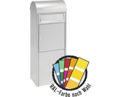 MEFA Paketbriefkasten Stahl pulverbeschichtet BxHxT 368/1029/228 mm Ash 475M in RAL Sonderfarbe nach Wunsch