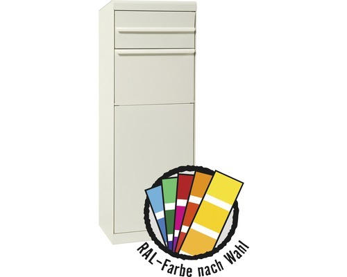 MEFA Paketbriefkasten Stahl pulverbeschichtet BxHxT 402/1091/310 mm Maple 6620M in RAL Sonderfarbe nach Wunsch Entnahme hinten 2-fach ohne Namensschild