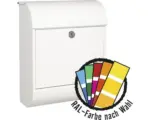 Hornbach MEFA Briefkasten Stahl pulverbeschichtet BxHxT 352/450/160 mm Pearl 872 in RAL Sonderfarbe nach Wunsch mit Zeitungsfach