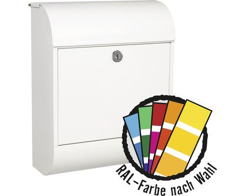 MEFA Briefkasten Stahl pulverbeschichtet BxHxT 352/450/160 mm Pearl 872 in RAL Sonderfarbe nach Wunsch mit Zeitungsfach