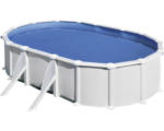 Hornbach Aufstellpool Stahlwandpool-Set Gre oval 527x500x132 cm inkl. Sandfilteranlage, Skimmer, Leiter, Filtersand, Anschlussschlauch & Bodenschutzvlies weiß