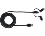 Hornbach USB Lade- und Datenkabel BE COOL 3 in 1, schwarz IP 20